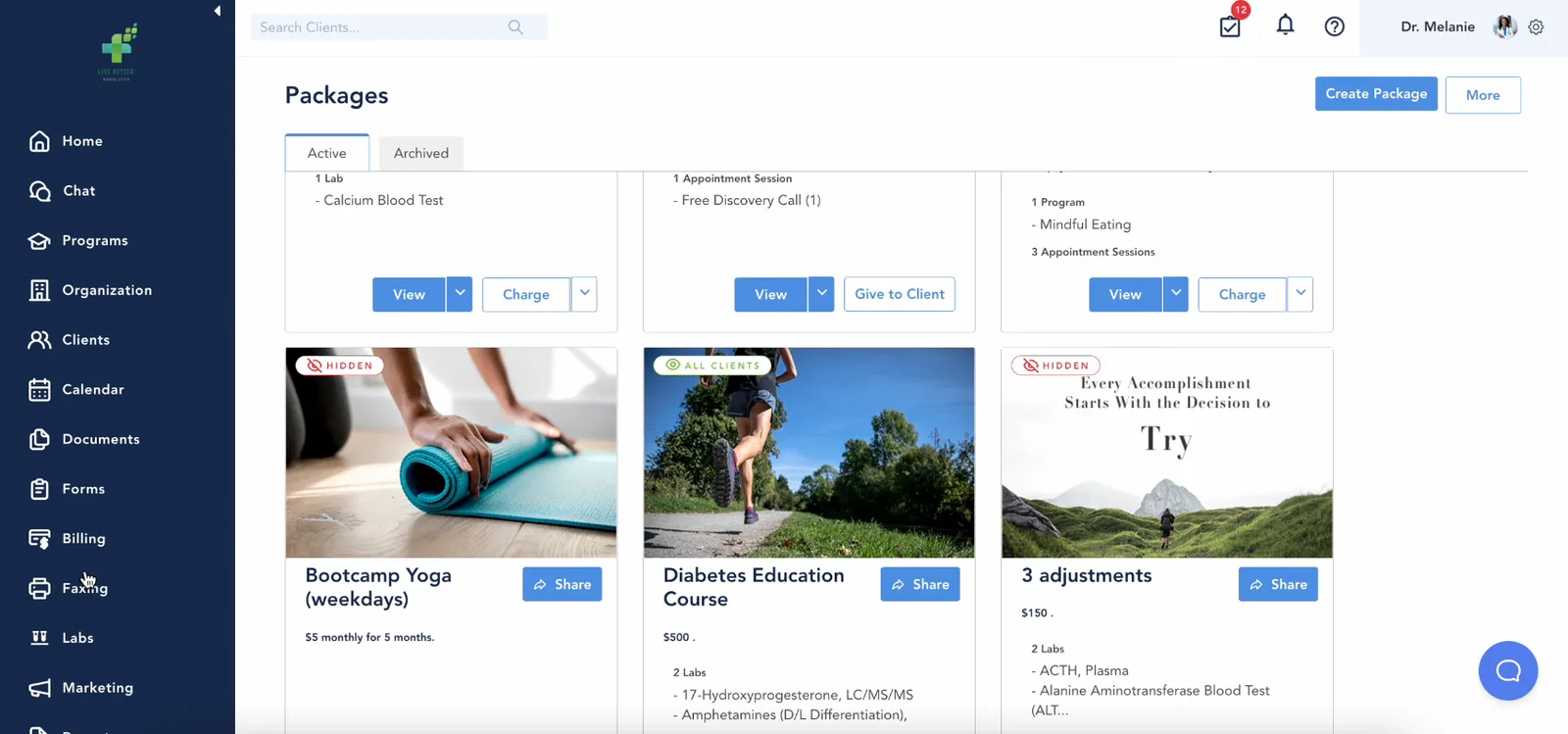 Healthie EHR clinical notes and documentation